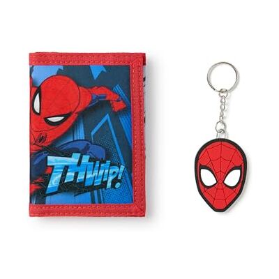 Marvel Carteira com gancho e laço para menino Spiderman Carteira tríptico vermelha com Homem-Aranha 'THWIP!' Impressão gráfica para crianças Porta-cartões e dinheiro para crianças com porta-chaves com máscara de Spiderman Marvel Carteira com gancho e laço para menino Spiderman Carteira tríptico vermelha com Homem-Aranha 'THWIP!' Impressão gráfica para crianças Porta-cartões e dinheiro para crianças com porta-chaves com máscara de Spiderman