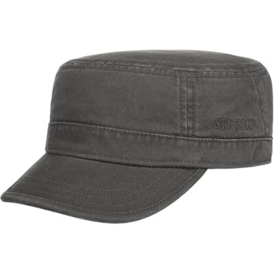 Stetson Boné militar com proteção UV para mulher/homem viseira, forro, fechado nas costas verão/inverno Stetson Boné militar com proteção UV para mulher/homem viseira, forro, fechado nas costas verão/inverno