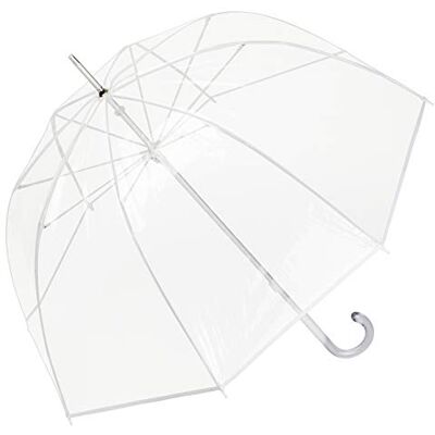 VON LILIENFELD Guarda-chuva de Chuva Longo Clássico Transparente Translúcido Branco VON LILIENFELD Guarda-chuva de Chuva Longo Clássico Transparente Translúcido Branco