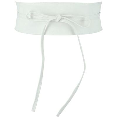 FASHIONGEN Cinto de mulher Obi largo de couro sintético, para vestido, MICA FASHIONGEN Cinto de mulher Obi largo de couro sintético, para vestido, MICA