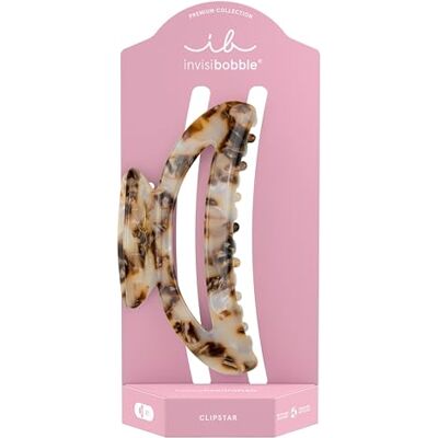 Invisibobble Clipstar Premium Marble On Naturstein Grampo de cabelo para mulher, de mármore de primeira qualidade, cor castanho marmoreado, pinça de cabelo, acessório capilar, tamanho médio, sem Invisibobble Clipstar Premium Marble On Naturstein Grampo de cabelo para mulher, de mármore de primeira qualidade, cor castanho marmoreado, pinça de cabelo, acessório capilar, tamanho médio, sem