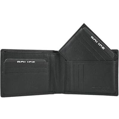 Police Carteira de couro genuíno para homem com caixa de presente, 12.5 x 9.5 x 2.5 cm, Moderno Police Carteira de couro genuíno para homem com caixa de presente, 12.5 x 9.5 x 2.5 cm, Moderno