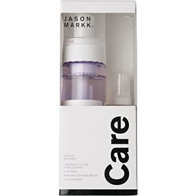 Jason Markk Kit de cuidados de 7 oz/207 ml, limpador de espuma pronto a usar, 2 oz/59 ml repel, escova de limpeza premium, 3 toalhitas húmidas rápidas, para couro, camurça, nubuck, algodão Jason Markk Kit de cuidados de 7 oz/207 ml, limpador de espuma pronto a usar, 2 oz/59 ml repel, escova de limpeza premium, 3 toalhitas húmidas rápidas, para couro, camurça, nubuck, algodão