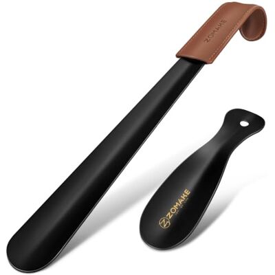 ZOMAKE Calçadeira de Sapatos, 42cm de Comprimento Metálico Calçadeiras Longos para Pessoas Idosas com Correia de Couro, Aço Inoxidável Calçadeira Fácil de Usar Sin Agacharse, Mango Largo y Estable, Acero Inoxidable Resistente, Mayores, Niños, Adultos, Z ZOMAKE Calçadeira de Sapatos, 42cm de Comprimento Metálico Calçadeiras Longos para Pessoas Idosas com Correia de Couro, Aço Inoxidável Calçadeira Fácil de Usar Sin Agacharse, Mango Largo y Estable, Acero Inoxidable Resistente, Mayores, Niños, Adultos, Z
