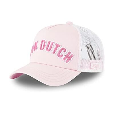 Von Dutch Bonés para homem e mulher, Trucker BUCKL, rosa LP Unissexo, adulto 55,5-60 cm, fecho snapback, malha rígida, viseira curva, vintage Von Dutch Bonés para homem e mulher, Trucker BUCKL, rosa LP Unissexo, adulto 55,5-60 cm, fecho snapback, malha rígida, viseira curva, vintage