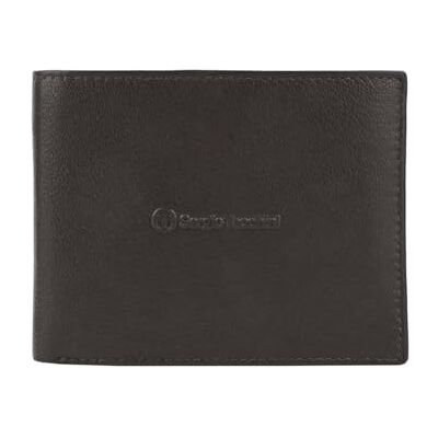 Sergio Tacchini Carteira para homem de pele autêntica, fina com porta-cartões, Castanho escuro 116 sem carteira, Clássico Sergio Tacchini Carteira para homem de pele autêntica, fina com porta-cartões, Castanho escuro 116 sem carteira, Clássico