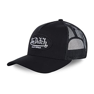 Von Dutch Bonés para homem e mulher, Trucker LOFB, preto L01 Unissexo, adulto 55,5-60 cm, fecho de trapback, malha rígida, viseira curva, streetwear Von Dutch Bonés para homem e mulher, Trucker LOFB, preto L01 Unissexo, adulto 55,5-60 cm, fecho de trapback, malha rígida, viseira curva, streetwear