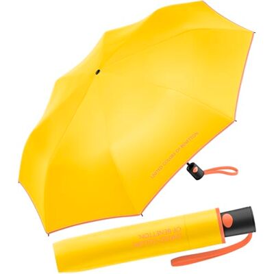 United Benetton Guarda-chuva de bolso, tamanho mini, abertura automática, amarelo ciber, 95 cm United Benetton Guarda-chuva de bolso, tamanho mini, abertura automática, amarelo ciber, 95 cm