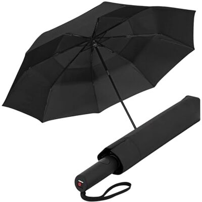 Knirps A.405 XXL Duomatic Guarda-chuva com ventilação e fecho automático, guarda-chuva compacto resistente ao vento, viagens para adultos Knirps A.405 XXL Duomatic Guarda-chuva com ventilação e fecho automático, guarda-chuva compacto resistente ao vento, viagens para adultos