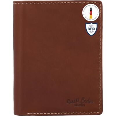 Gusti Leder Porta-moedas de couro carteira de couro Macon para homens, Marrom escuro, Clássico Gusti Leder Porta-moedas de couro carteira de couro Macon para homens, Marrom escuro, Clássico