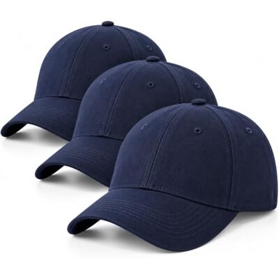 4sold Pacote de 3 bonés de beisebol para homens e mulheres, 100% algodão, boné de beisebol desportivo, casual, liso, chapéu de sol, chapéus de latão, estilo polo clássico 4sold Pacote de 3 bonés de beisebol para homens e mulheres, 100% algodão, boné de beisebol desportivo, casual, liso, chapéu de sol, chapéus de latão, estilo polo clássico