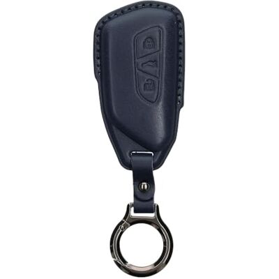 kwmobile Capa compatível com porta-chaves VW Golf 8 chave de carro de 3 botões capa capa para comando de carro de couro com porta-chaves inclui anel de porta-chaves azul escuro kwmobile Capa compatível com porta-chaves VW Golf 8 chave de carro de 3 botões capa capa para comando de carro de couro com porta-chaves inclui anel de porta-chaves azul escuro