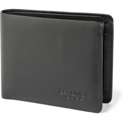 Berliner Bags Carteira de couro para homem Parker, carteira compacta com Carteira sem costura para homem, pequena carteira com 3 ranhuras para cartões, compartimento para moedas, proteção RFID Berliner Bags Carteira de couro para homem Parker, carteira compacta com Carteira sem costura para homem, pequena carteira com 3 ranhuras para cartões, compartimento para moedas, proteção RFID
