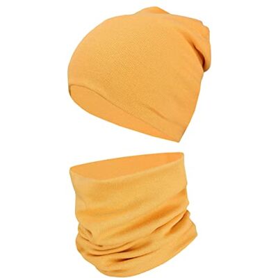 TupTam Conjunto de gorro e cachecol: Suave e quente conjunto de acessórios de inverno para crianças, Amarelo, 56–62 TupTam Conjunto de gorro e cachecol: Suave e quente conjunto de acessórios de inverno para crianças, Amarelo, 56–62