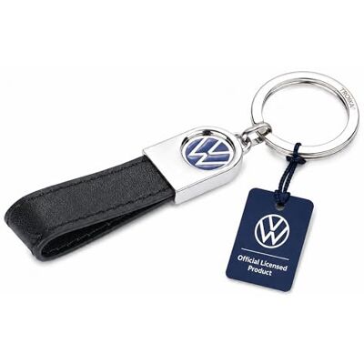 TROIKA Porta-chaves VW Logo em Couro Preto, Azul, Prata Original Handy TROIKA Porta-chaves VW Logo em Couro Preto, Azul, Prata Original Handy