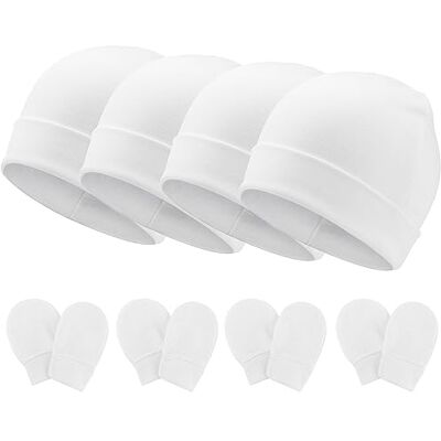 DRESHOW Bebé gorro e luvas para bebé recém-nascido bebé beanie chapéu para bebés crianças gorros DRESHOW Bebé gorro e luvas para bebé recém-nascido bebé beanie chapéu para bebés crianças gorros