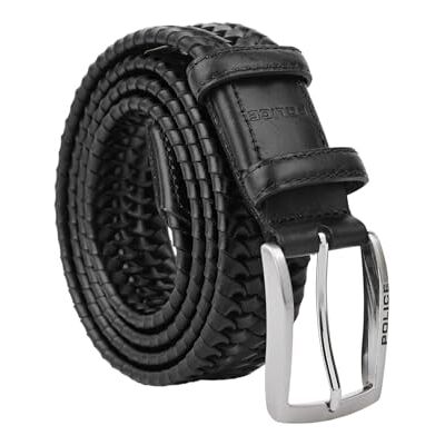 Police Cinto Trançado Elástico para Homem, de Pele Genuína, Confortável e Ajustável, 3,5 cm de Largura, Inclui Caixa de Presente Police Cinto Trançado Elástico para Homem, de Pele Genuína, Confortável e Ajustável, 3,5 cm de Largura, Inclui Caixa de Presente
