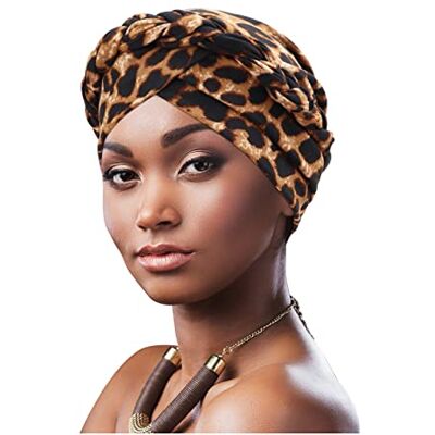 DRESHOW Turbante africano para mulheres pré-atado entrançado invólucro de cabeça chapéus moda boné de Dormi gorro cancro de quimio DRESHOW Turbante africano para mulheres pré-atado entrançado invólucro de cabeça chapéus moda boné de Dormi gorro cancro de quimio