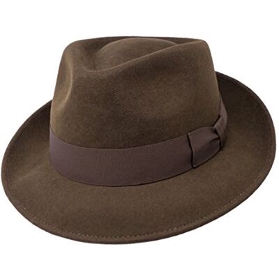Scott B&S Premium Doyle – Chapéu de lágrima Fedora 100% Feltro de Lã Dobrável para Viagens Resistente à Água Unisexo Scott B&S Premium Doyle – Chapéu de lágrima Fedora 100% Feltro de Lã Dobrável para Viagens Resistente à Água Unisexo