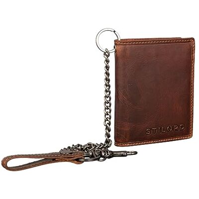 STILORD “” Carteira com corrente de couro, porta-cartões para homem, porta-moedas pequeno, carteira com bloqueador RFID, couro genuíno, Cor: Preto, Porta-moedas STILORD “” Carteira com corrente de couro, porta-cartões para homem, porta-moedas pequeno, carteira com bloqueador RFID, couro genuíno, Cor: Preto, Porta-moedas