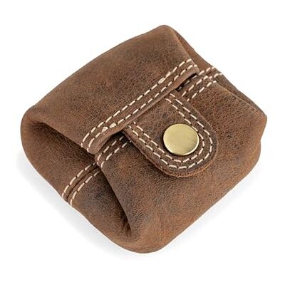 Berliner Bags carteira pequena de pele autêntica com fecho de botão metálico e ficha para carrinho, ideal para moedas, para homem e mulher, Terra Marrón, Billetera De Cuero De Búfalo, Solo Para Monedas, Cierre Cómodo, Ficha Para El Carrito De Compra, Vi Berliner Bags carteira pequena de pele autêntica com fecho de botão metálico e ficha para carrinho, ideal para moedas, para homem e mulher, Terra Marrón, Billetera De Cuero De Búfalo, Solo Para Monedas, Cierre Cómodo, Ficha Para El Carrito De Compra, Vi
