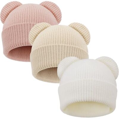 DRESHOW Toddler Beanie gorro inverno bebés soft kit orelhas de urso adoráveis chapéu para meninos meninas gorro quente beanies para 0-24 meses DRESHOW Toddler Beanie gorro inverno bebés soft kit orelhas de urso adoráveis chapéu para meninos meninas gorro quente beanies para 0-24 meses