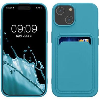 kwmobile Capa de Cartões Compatível com iPhone 15 Capa com Porta Cartões Carcaça de Carteira Protetora com Espaço para Cartão Azul Claro Fosco kwmobile Capa de Cartões Compatível com iPhone 15 Capa com Porta Cartões Carcaça de Carteira Protetora com Espaço para Cartão Azul Claro Fosco