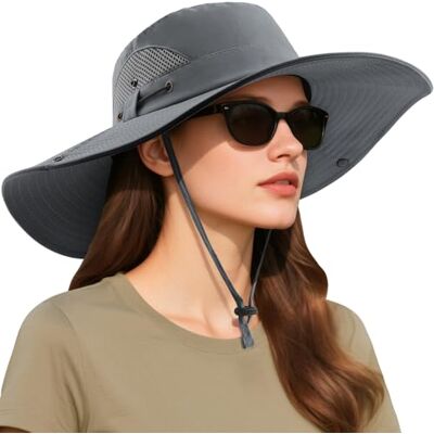DRESHOW Chapéu de sol mulher de asa larga ao ar livre de proteção UV chapéus de verão dobrável de malha de pesca de praia balde boné DRESHOW Chapéu de sol mulher de asa larga ao ar livre de proteção UV chapéus de verão dobrável de malha de pesca de praia balde boné