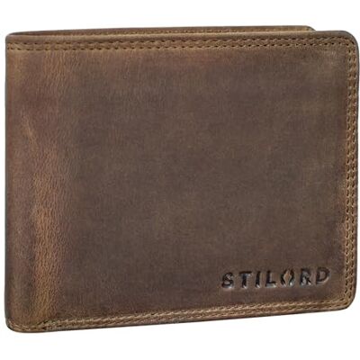 STILORD Carteira homem pele com proteção RFID e carteira porta-cartões homem de pele autêntica com 10 ranhuras carteira vintage com caixa de presente cor: castanho médio STILORD Carteira homem pele com proteção RFID e carteira porta-cartões homem de pele autêntica com 10 ranhuras carteira vintage com caixa de presente cor: castanho médio