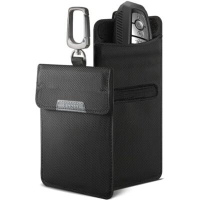 Spigen Klasden Projetado para bloqueio de sinal RFID de carro bolsa protetora de porta-chaves de carro bolsa de chave de carro preto Spigen Klasden Projetado para bloqueio de sinal RFID de carro bolsa protetora de porta-chaves de carro bolsa de chave de carro preto