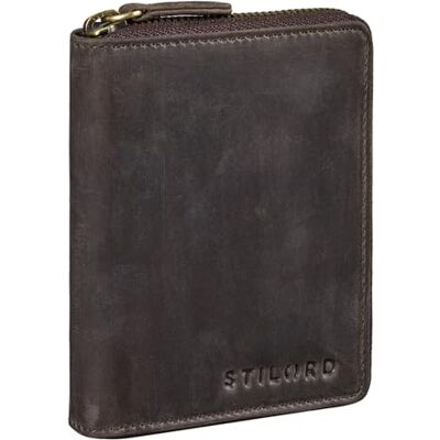 STILORD 'Giannis' Mini carteira homem couro vintage elegante carteira pequena porta-cartões RFID e NFC elegante porta-moedas de pele autêntica STILORD 'Giannis' Mini carteira homem couro vintage elegante carteira pequena porta-cartões RFID e NFC elegante porta-moedas de pele autêntica