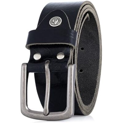 Lindenmann Cinto homem cinto de pele de búfalo, 40 mm de largura e 3,5 mm 4 mm de espessura, preto Lindenmann Cinto homem cinto de pele de búfalo, 40 mm de largura e 3,5 mm 4 mm de espessura, preto