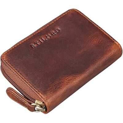 STILORD '' Premium carteira de couro para homem e mulher pequeno carteira de couro para homens e mulheres com proteção RFID carteira com porta-moedas, cor: Kara cognac STILORD '' Premium carteira de couro para homem e mulher pequeno carteira de couro para homens e mulheres com proteção RFID carteira com porta-moedas, cor: Kara cognac