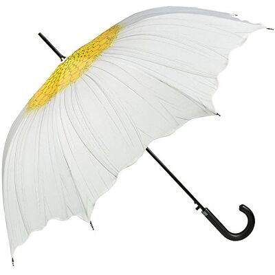 VON LILIENFELD Guarda-chuva de chuva longo clássico automático grande e estável para mulher com flor de margarida VON LILIENFELD Guarda-chuva de chuva longo clássico automático grande e estável para mulher com flor de margarida