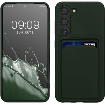 kwmobile Capa carteira compatível com Samsung Galaxy S23 capa com porta-cartões capa carteira protetora com espaço para cartão verde escuro kwmobile Capa carteira compatível com Samsung Galaxy S23 capa com porta-cartões capa carteira protetora com espaço para cartão verde escuro