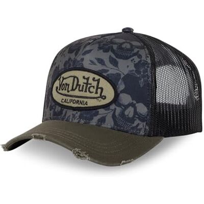 Von Dutch Boné para homem e mulher, ajustável, design Trucker Print Von Dutch Boné para homem e mulher, ajustável, design Trucker Print