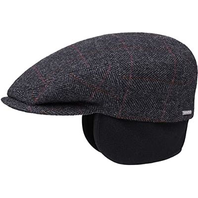 Stetson Boné plano com orelhas Kent, homem boné bate-papo com orelhas boné com design em espiga outono/inverno boné com viseira Stetson Boné plano com orelhas Kent, homem boné bate-papo com orelhas boné com design em espiga outono/inverno boné com viseira