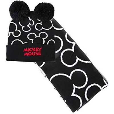Disney Mickey Mouse Bobble Beanie & Scarf Gift Set conjunto de lenço, gorro e luvas, preto (Black Black), tamanho único unissexo para adulto, Preto (preto preto) Disney Mickey Mouse Bobble Beanie & Scarf Gift Set conjunto de lenço, gorro e luvas, preto (Black Black), tamanho único unissexo para adulto, Preto (preto preto)