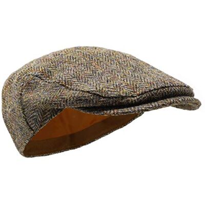Scott Boné plano Nevis 100% lã tecida à mão Harris Tweed resistente à água Scott Boné plano Nevis 100% lã tecida à mão Harris Tweed resistente à água