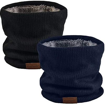 NovForth Cachecol de mulher homem inverno cachecol tubular unissexo com dupla face de malha e forro de pelúcia aquecedor de pescoço espesso e elástico para ciclismo Cold Weather NovForth Cachecol de mulher homem inverno cachecol tubular unissexo com dupla face de malha e forro de pelúcia aquecedor de pescoço espesso e elástico para ciclismo Cold Weather