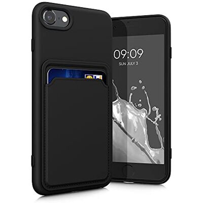kwmobile Capa carteira compatível com Apple iPhone SE (2022/2020) / 8/7 capa com porta-cartões capa protetora com espaço para cartão preto kwmobile Capa carteira compatível com Apple iPhone SE (2022/2020) / 8/7 capa com porta-cartões capa protetora com espaço para cartão preto