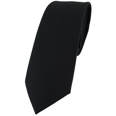 TigerTie Gravata estreita de design monocromático, 100% algodão, largura da gravata, 6 cm, preto, tamanho único, Preto TigerTie Gravata estreita de design monocromático, 100% algodão, largura da gravata, 6 cm, preto, tamanho único, Preto