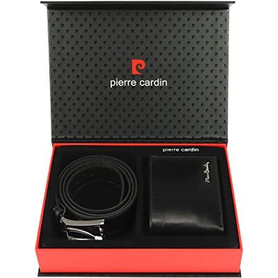 Pierre Cardin Conjunto de presente para homem, carteira e cinto, elegante 100 % pele natural, minimalista e elegante, presente de Natal Pierre Cardin Conjunto de presente para homem, carteira e cinto, elegante 100 % pele natural, minimalista e elegante, presente de Natal