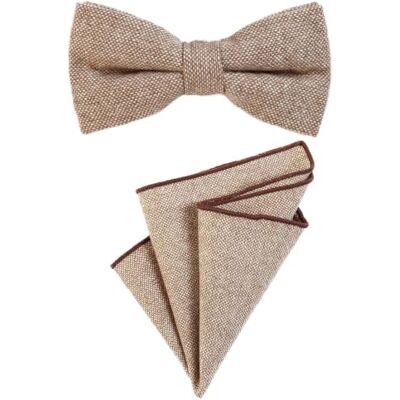 DonDon Gravata Borboleta para Homem 12 x 6 cm, Atada e Tamanho Ajustável, e Lenço de Bolso de 23 x 23 cm Combinado de Algodão DonDon Gravata Borboleta para Homem 12 x 6 cm, Atada e Tamanho Ajustável, e Lenço de Bolso de 23 x 23 cm Combinado de Algodão