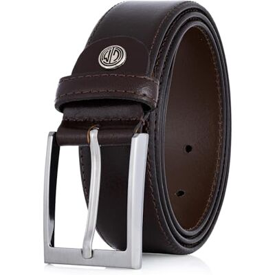Lindenmann Cinto de couro para homem / cinto de homem, cinto de couro curvo XL, 2 cores, castanho médio/azul marinho, tamanho / tamanho: 115, cor: castanho Lindenmann Cinto de couro para homem / cinto de homem, cinto de couro curvo XL, 2 cores, castanho médio/azul marinho, tamanho / tamanho: 115, cor: castanho