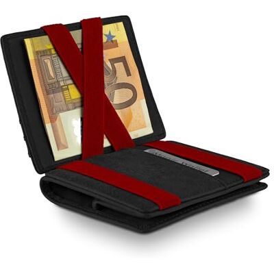 WEST Porta-cartões de crédito para homem com bolsa para moedas + caixa de oferta Carteira compacta super durável RFID para homem Porta-cartões de crédito, Preto-vermelho, Clássico WEST Porta-cartões de crédito para homem com bolsa para moedas + caixa de oferta Carteira compacta super durável RFID para homem Porta-cartões de crédito, Preto-vermelho, Clássico