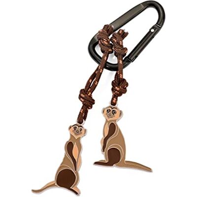 TROIKA Eddie & Manni porta-chaves Incl. Mosquetão 2 pendentes na corda decorativa: Suricata de alumínio, esmalte, metal fundido, nylon castanho TROIKA Eddie & Manni porta-chaves Incl. Mosquetão 2 pendentes na corda decorativa: Suricata de alumínio, esmalte, metal fundido, nylon castanho