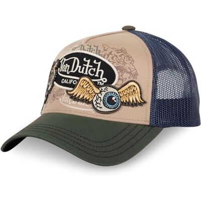 Von Dutch Boné para homem e mulher com remendos, boné Trucker ajustável por Snapback Von Dutch Boné para homem e mulher com remendos, boné Trucker ajustável por Snapback