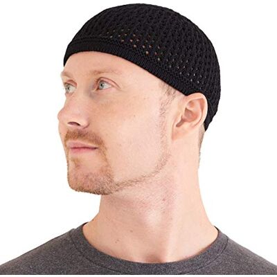 CHARM Tecido de algodão caveira boné Kufi Islam oração chapéu de crochê pontada tampa gorros beanie homens tocados para todas as estações CHARM Tecido de algodão caveira boné Kufi Islam oração chapéu de crochê pontada tampa gorros beanie homens tocados para todas as estações