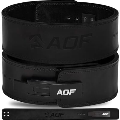 AQF Cinto Gym couro 10 mm, fivela de alavanca, IPL e USPA aprovada AQF Cinto Gym couro 10 mm, fivela de alavanca, IPL e USPA aprovada